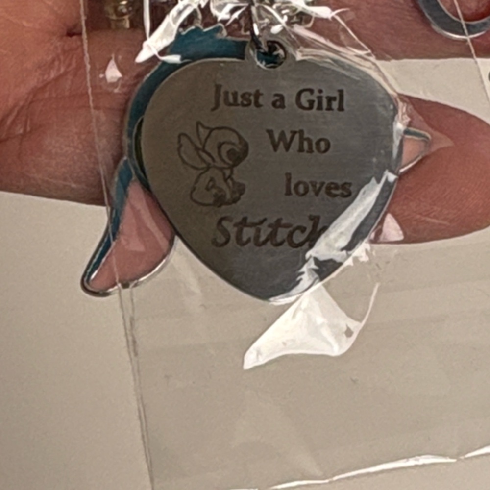 Stitch Charm Bracelet with Heart Pendant - Picture 7 of 10